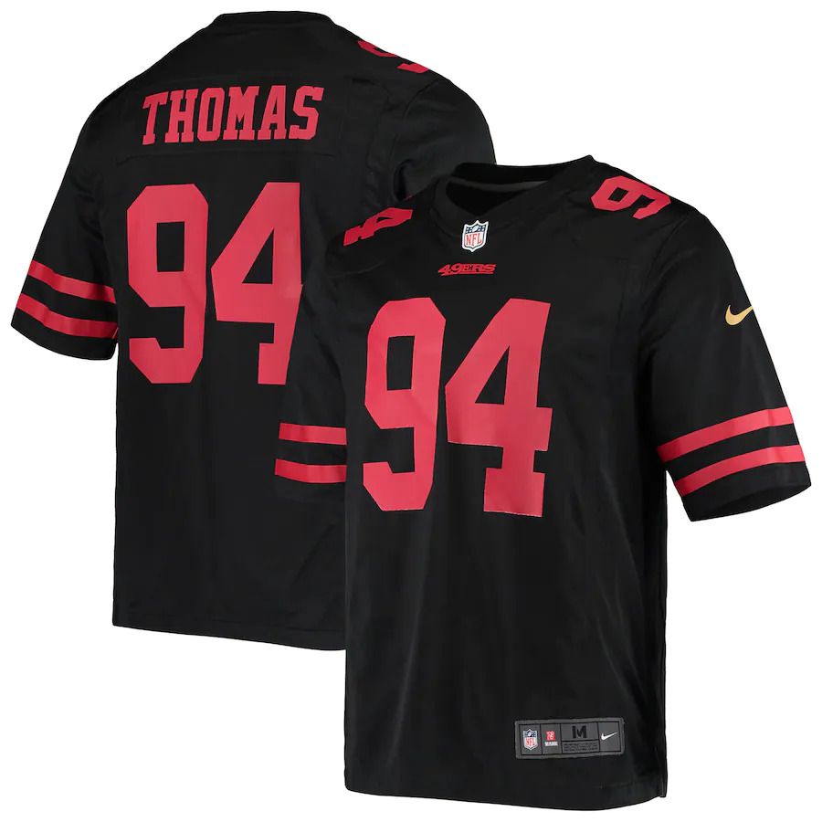 Men San Francisco 49ers 94 Solomon Thomas Nike Black Game Player NFL Jersey